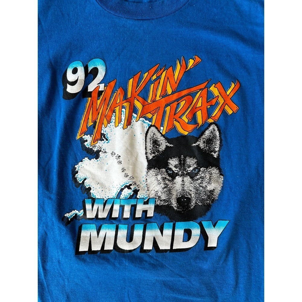 Screen Stars Best Shirt Sz L Husky Dog 90’s Alaska Blue Single Stitch Sl… - Picture 2 of 9